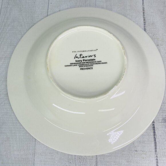 PTS international Interiors PROVENCE Fruit Leave Porcelain  Rim Soup Bowl Set 4 - Picture 5 of 16
